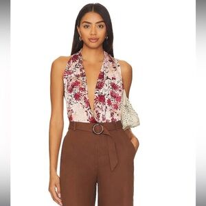 FREE PEOPLE  X Intimately FP There She Goes Bodysuit in Romantic Combo